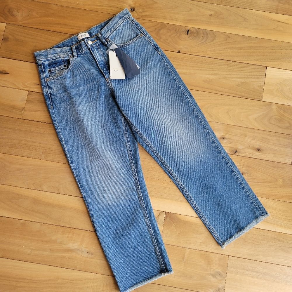 ONLY Jeans High Waist straight Cropped size 27 4